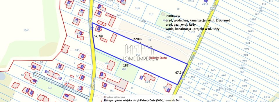 Zabudowana działka Falenty Duże